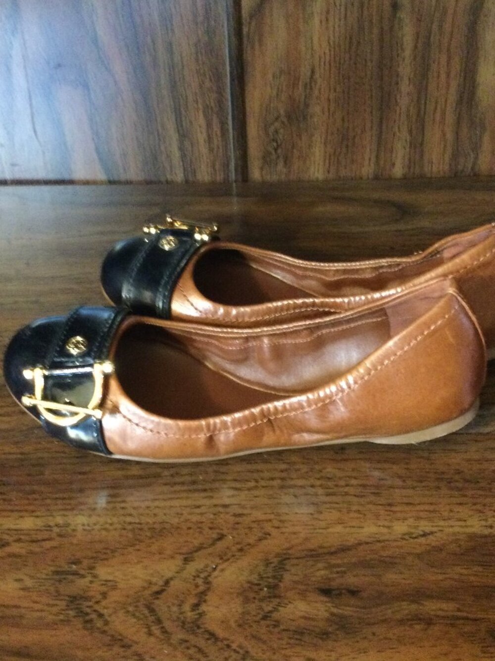 Tory Burch Noel ballet flats Brown and Black with gold-tone horsebit buckle 6.5